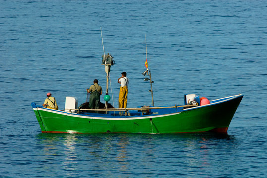 Fototapeta small fishing boat in La Palma (the canary islands spain)