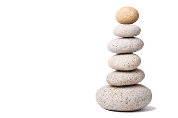 A Stack of Stones on a white Background