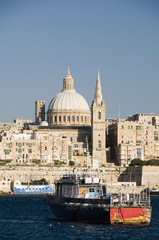 Fototapeta na wymiar Wielki port Valletta Malta Europa Morze Śródziemne