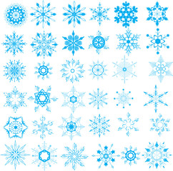 Christmas snowflakes on white background