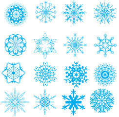 Christmas snowflakes on white background