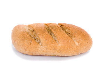 close up of fresh whight bread, isolated on white