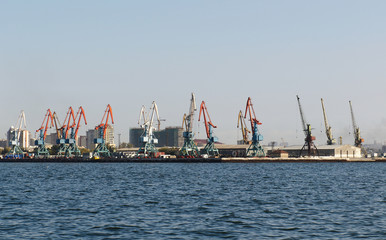 Baku Seaport on Caspian sea, Azerbaijan