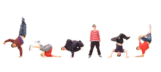 breakdance team isolated on white