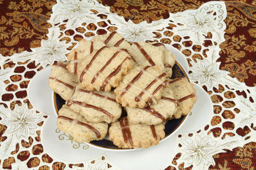 Home made walnut cookies on a plate