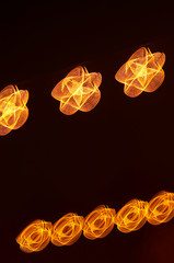 Blurred christmas decoration lights in the night