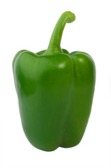 nice green paprika isolated over white with clipping path