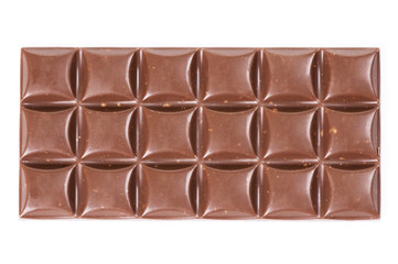 sweet milk chocolate in bars isolated on white
