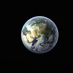 A high detail 3d render of the earth & atmosphere