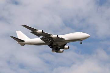 Heavy cargo jet airplane delivering freight worlwide