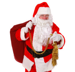 Santa Claus pointing finger