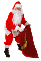Santa Claus standing up on white background