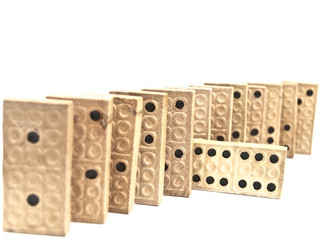 Photo of the domino blocks against the white background