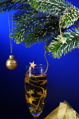 Christmas decoration on a blue background.