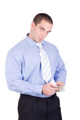 businessman giving money