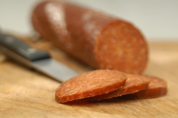 angeschnittene Paprikasalami