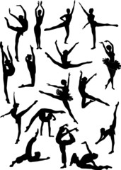 sixteen ballet silhouettes