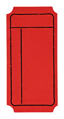 High Resolution blank red ticket Isolated