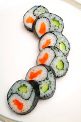 Traditional Japanese meal from seafood