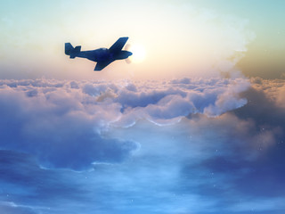 Plane Over The Clouds 3