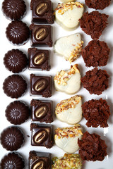 Chocolates and cakes with nuts