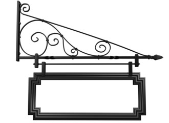 Isolated blank shop sign