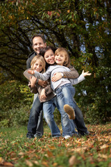 happy young family outdoor