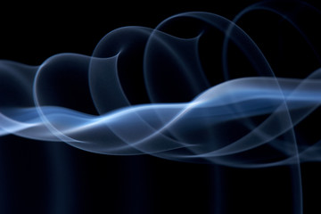 smoke series shot isolated on black background