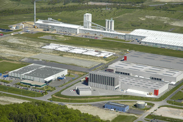 Aerial view of an industrial area in France