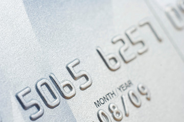 Credit card numbers in close-up