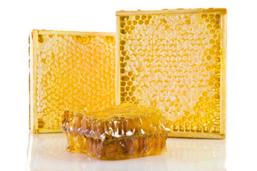 Honeycomb in the wooden frame gorizontal orientation