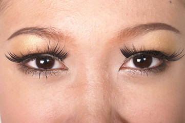 Fototapeta premium face close up beautiful eyes make up