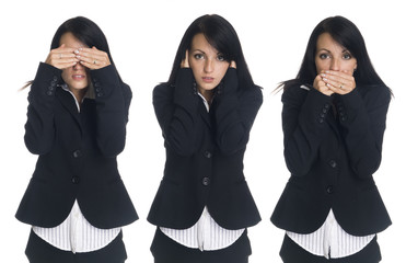 Isolated studio shot of a businesswoman