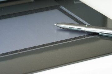 closeup of a graphic tablet