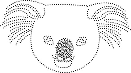 rhinestones/ outline dots of a koala