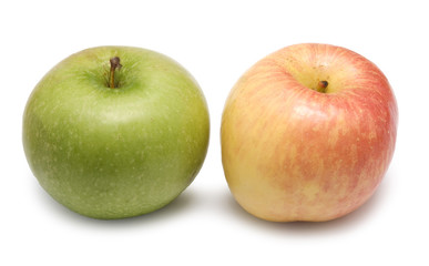 two apples isolated on white