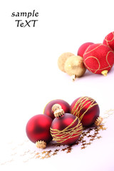 Christmas balls and place for sample text