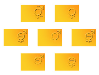 set of 7 genetic sex symbols