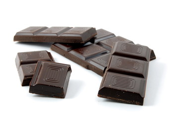 sweet chocolate for baking isolated on white background