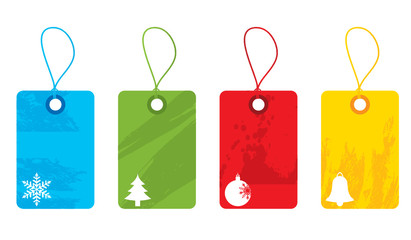 Bright christmas gift tags