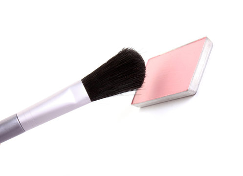 brush  for make-up and rouge isolated on white