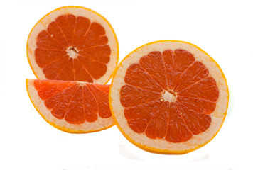 Juicy and bright grapefruit isolated on the white