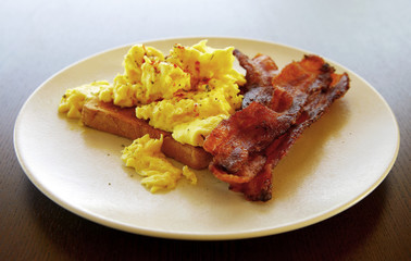 Egg on Toast with Bacon Breakfast