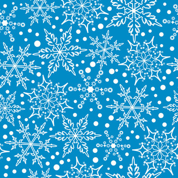 seamless christmas pattern with snowflakes and ornaments