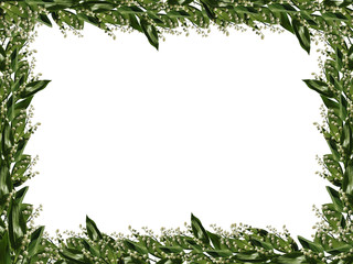 Obraz premium Framework from natural lily of the valley