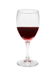 A glass of red wine. Clipping path included for easy extraction.