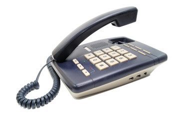 Telephone with white buttons