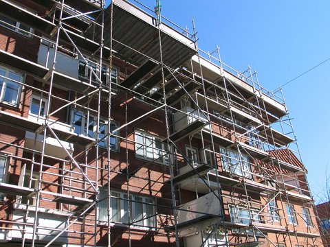 Scafolding in a construction site during renovations