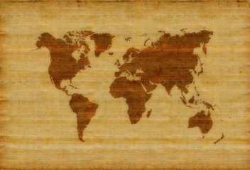 A world map parchment for background use