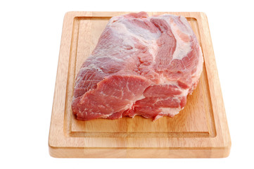 Fresh raw pork isolated on white background